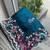 Teal silk blend resham embroidery embroidered saree