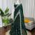 Dark-green silk blend beads embroidered saree