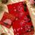 red silk blend floral printed saree