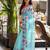 light-blue silk blend floral printed saree