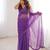 Purple net thread work embroidered saree