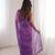 Purple net thread work embroidered saree