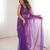 Purple net thread work embroidered saree