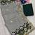 dark-green silk blend lehariya embroidered saree