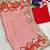 Red silk blend lehariya embroidered saree