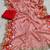 Red silk blend lehariya embroidered saree