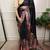 Black silk blend abstract print printed saree