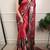 Maroon silk blend abstract print printed saree