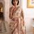 cream silk blend floral printed saree
