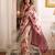 cream silk blend floral printed saree