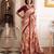 cream silk blend floral printed saree
