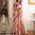 cream silk blend floral printed saree