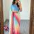 multicolor georgette ombre plain saree