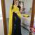 yellow georgette ombre plain saree