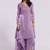 Lavender embellished v-neck kurta set
