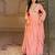 Elegant peach georgette embroidered gown with dupatta and blouse