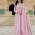 Elegant pink georgette gown with embroidered dupatta