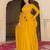 Radiant mustard yellow georgette embroidered gown with dupatta