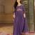 Elegant purple georgette embroidered gown with zari and sequin