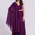Wine belted sleeveless gown set