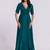 Elegant teal embroidered neck gown