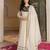 Elegant off white anarkali suit with matching embroidered dupatta