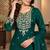 Sea green chinon silk full stitched suits free size upto size 44