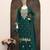 Sea green chinon silk full stitched suits free size upto size 44