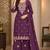 Purple chinon silk full stitched suits free size upto size 44