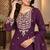 Purple chinon silk full stitched suits free size upto size 44