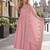 pink silk blend readymade anarkali suit with embroidery & sequence work