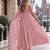 pink silk blend readymade anarkali suit with embroidery & sequence work
