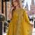 mustard silk blend readymade anarkali suit with embroidery & sequence work