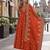 rust silk blend readymade anarkali suit with embroidery & sequence work