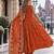 rust silk blend readymade anarkali suit with embroidery & sequence work
