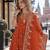 rust silk blend readymade anarkali suit with embroidery & sequence work