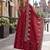 red silk blend readymade anarkali suit with embroidery & sequence work