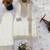 white silk blend readymade suit with embroidery & sequence work