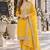 yellow silk blend readymade suit with embroidery & sequence work