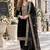black silk blend readymade suit with embroidery & sequence work