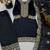 black silk blend readymade suit with embroidery & sequence work