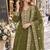 mehendi silk blend readymade suit with embroidery & sequence work