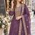 purple silk blend readymade suit with embroidery & sequence work