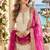 white&pink silk blend readymade suit with embroidery & sequence work
