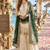 white&d green silk blend readymade suit with embroidery & sequence work