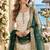white&d green silk blend readymade suit with embroidery & sequence work