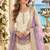 white&purple silk blend readymade suit with embroidery & sequence work