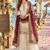 white&maroon silk blend readymade suit with embroidery & sequence work