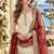 white&maroon silk blend readymade suit with embroidery & sequence work