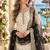 white&black silk blend readymade suit with embroidery & sequence work